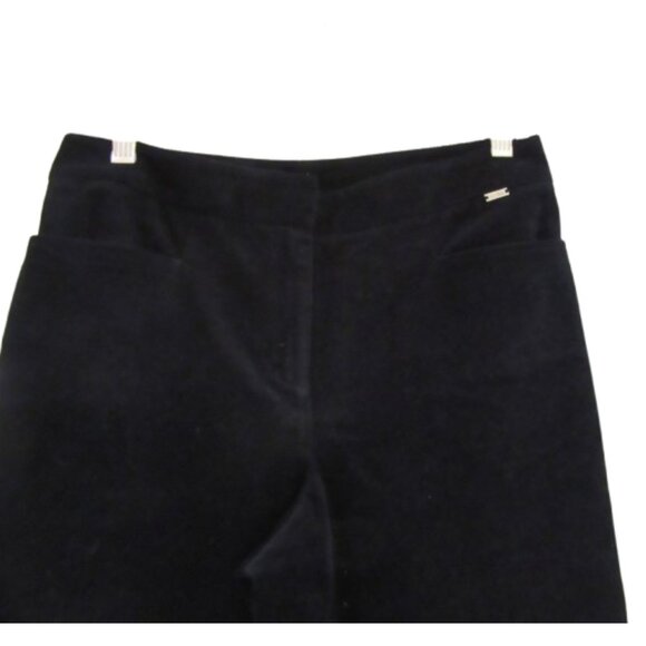 St John Black Corduroy Straight High Rise Pants Size 2, Inseam 29" - Picture 4 of 8